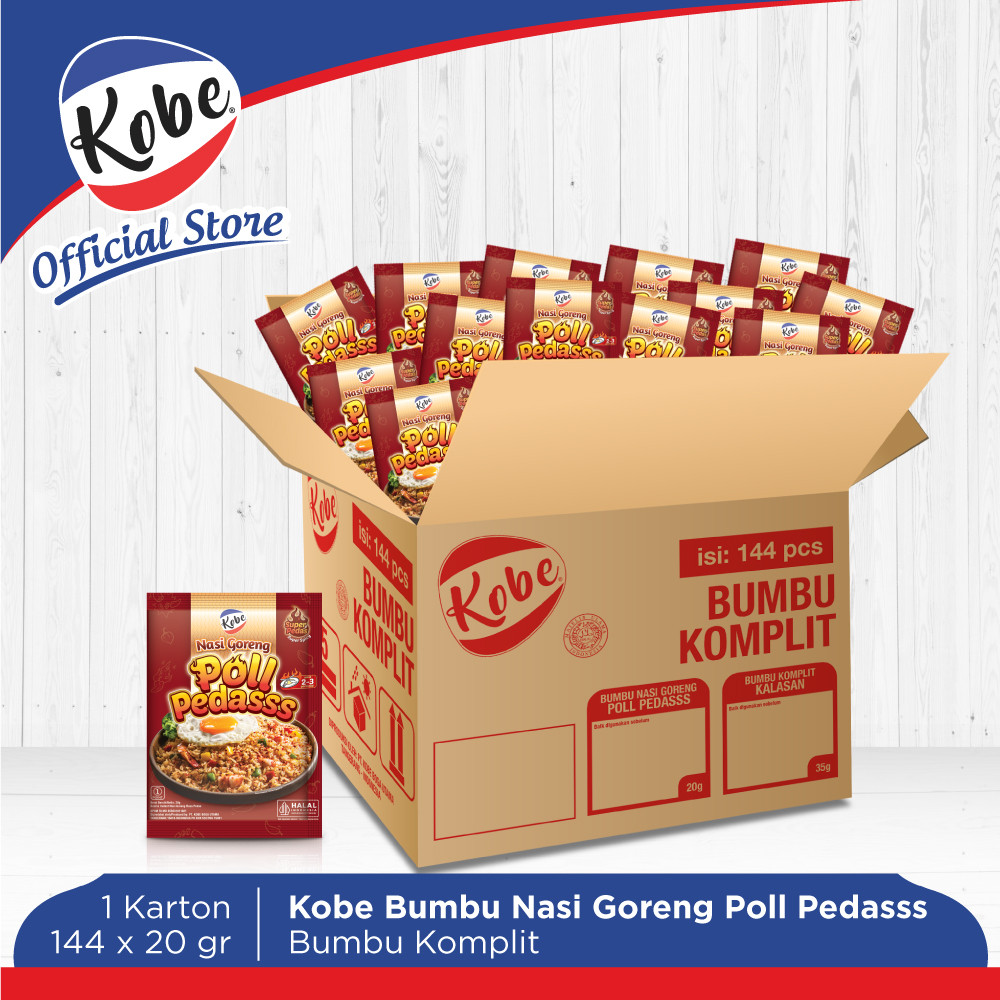

Kobe Bumbu Nasi Goreng Poll Pedas 1 Karton Isi 144pcs