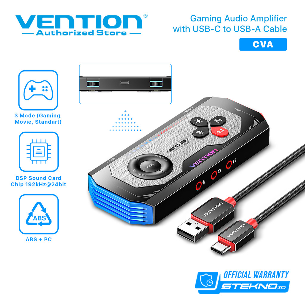 Vention RGB Gaming Audio Mic Amplifier Sound Card 7.1 High Fidelity Sound Quality
