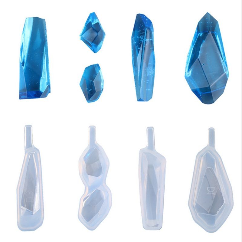 

4Pcs Cabochon Silicone Epoxy Resin Mold Liquid Earring Necklace Pendant Casting Mould Handmade DIY Crafts Jewelry Making Tools