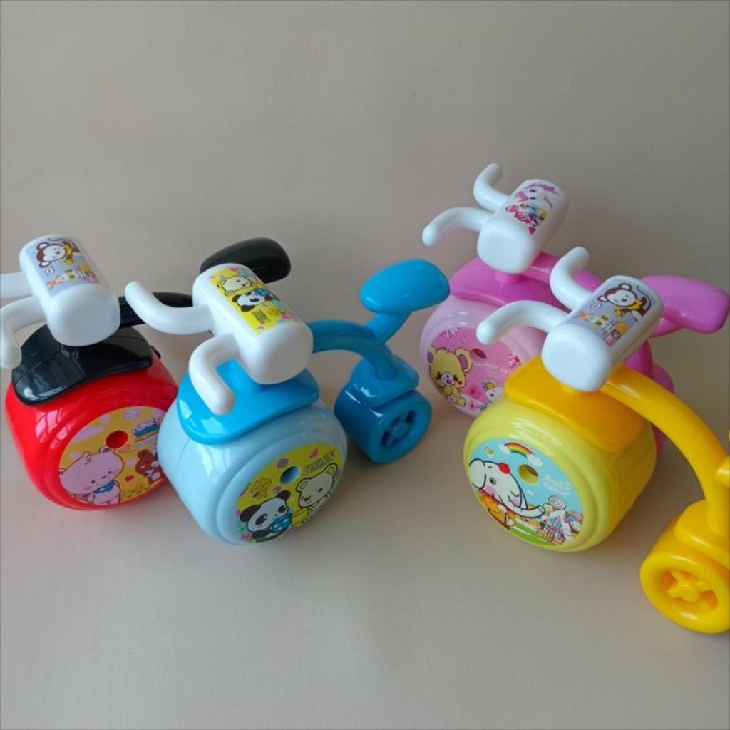 

Serutan Rautan Peruncing Sharpener Pensil Putar Meja Lucu Bentuk Karakter Sepeda Kereta