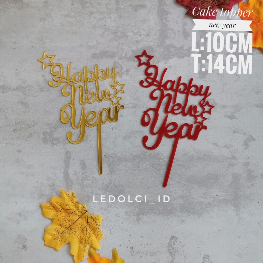 

CAKE TOPPER ACRYLIC TAHUN BARU IMLEK HAPPY NEW YEAR