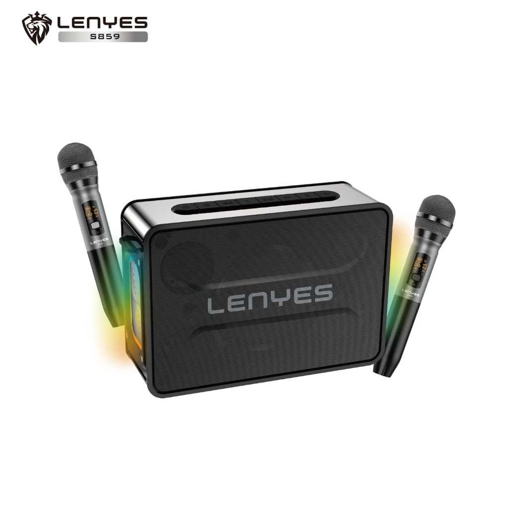 Speaker Bluetooth Karaoke + Microphone LENYES S859 200W KTV Wireless Karaoke Bluetooth 5.3 Portable RGB Light DSP High Power TWS