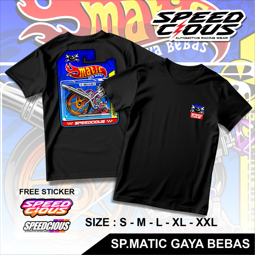 COD Kaos Distro MATIC Gank GAYA BEBAS Otomotif Indonesia Racing Style Unisex Pria Wanita Cotton Comb
