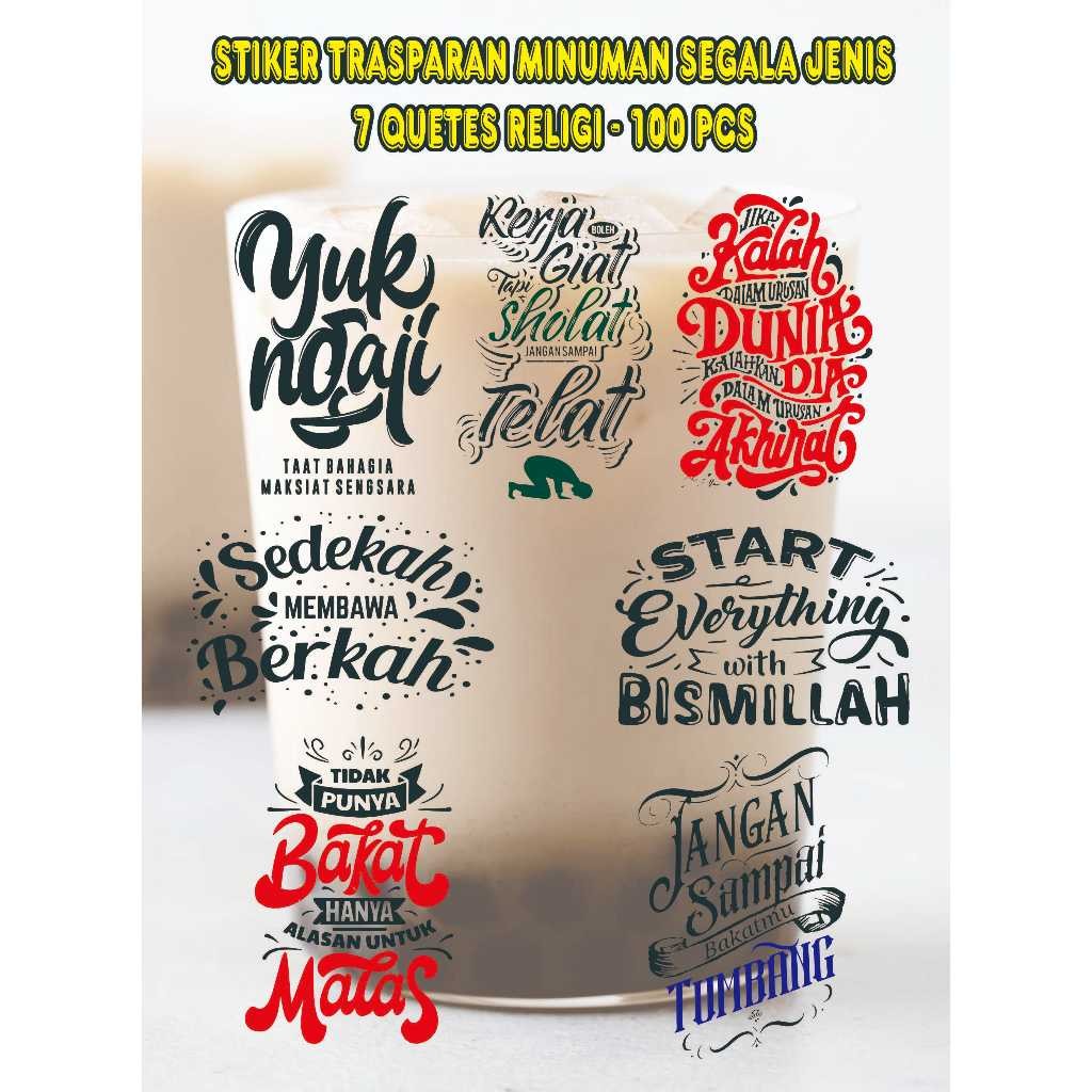 

STIKER TRASPARAN MINUMAN CUP QUETES RELIGI 100 PCS