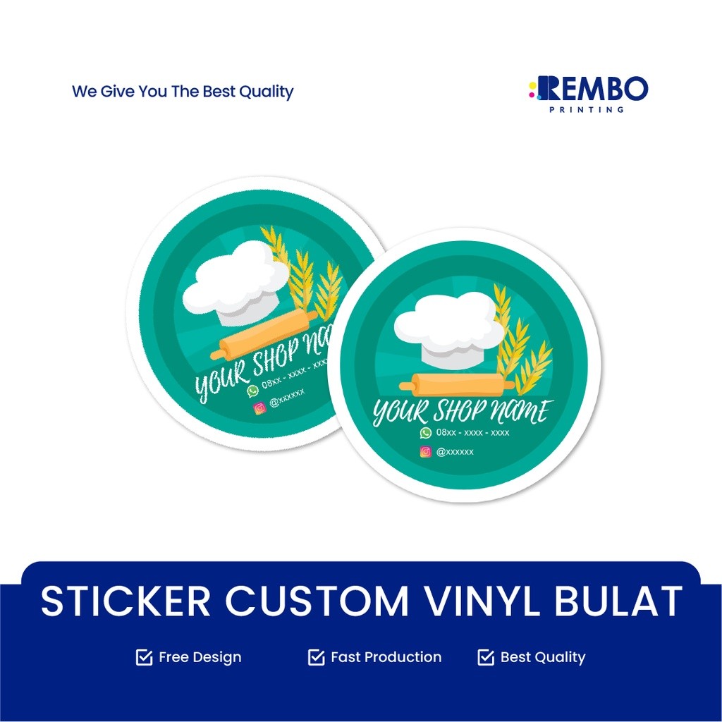 

CETAK STIKER LABEL BULAT *ANTI AIR* STICKER MAKANAN KEMASAN PRODUK BOTOL MINUMAN CUSTOM (Vinyl) TERLARIS