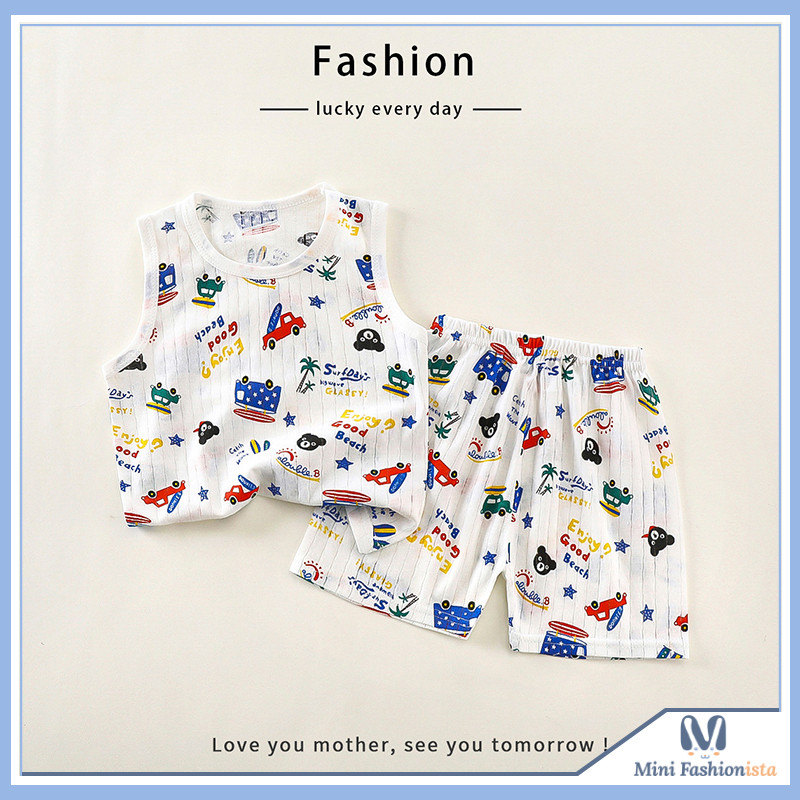 setelan anak laki laki baju anak laki laki 1 tahun setelan singlet motif animals setelan anak laki l