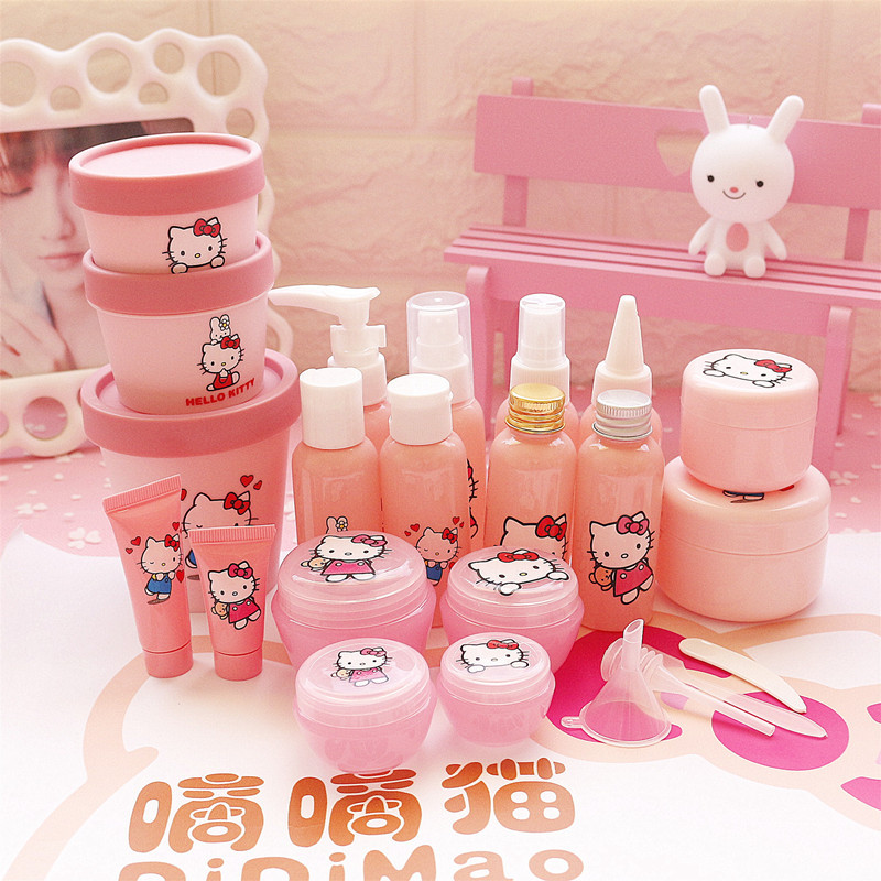 

Sanrioed Anime Cartoon Hello Kittys Cosmetics Bottle Girl Heart Kawaii Portable Travel Perfume Cream Storage Bottle Holiday Gift