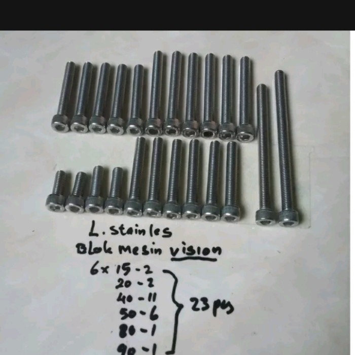 baut blok mesin  yamah vixion  baut L stenliss asli baut blok vixion