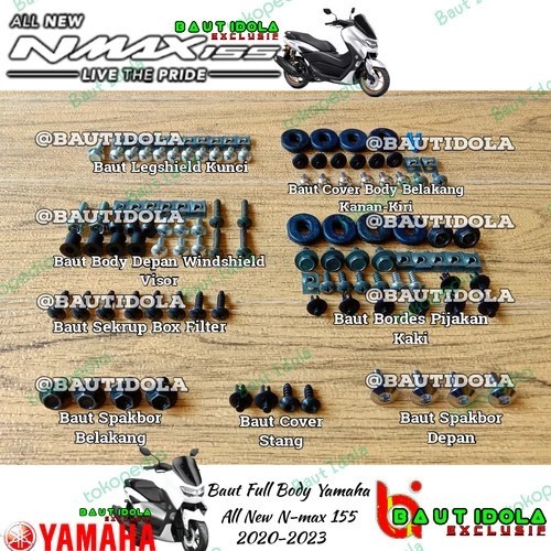 Baut Fullset Set Body Yamaha All New Nmax Original - Baut Windshield 2020-2023