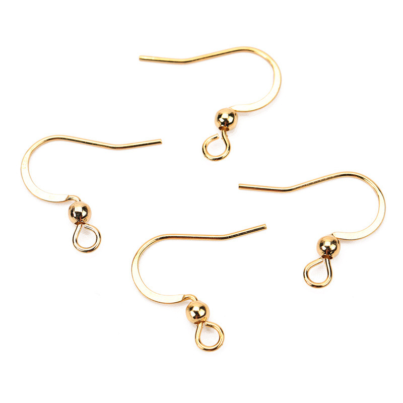 50pcs Stainless Steel Hypoallergenic Earring Hooks 17*20mm Gold Color Earring Clasp Wire Diy Jewelry