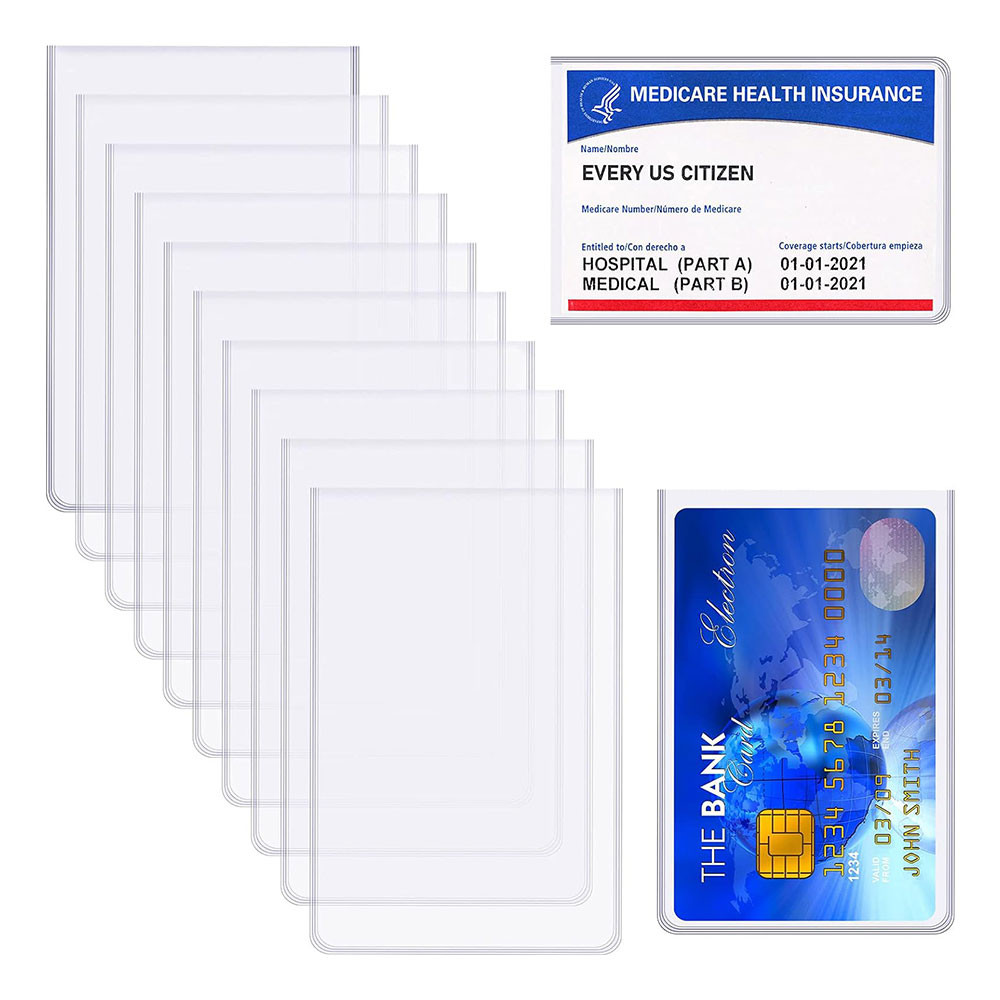 

100Pcs/Lot Various Sizes Transparent Card Protector Sleeves ID Holder Wallets Purse Business Credit Cards Protector Cover Film