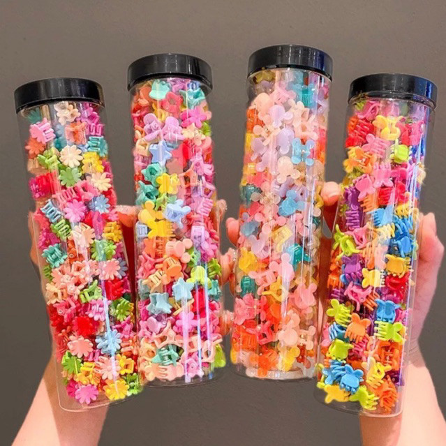 50PCS FREE POUCH JEPITAN JEPIT RAMBUT KECIL BENTUK BUNGA - AKSESORIS JEPIT RAMBUT ANAK