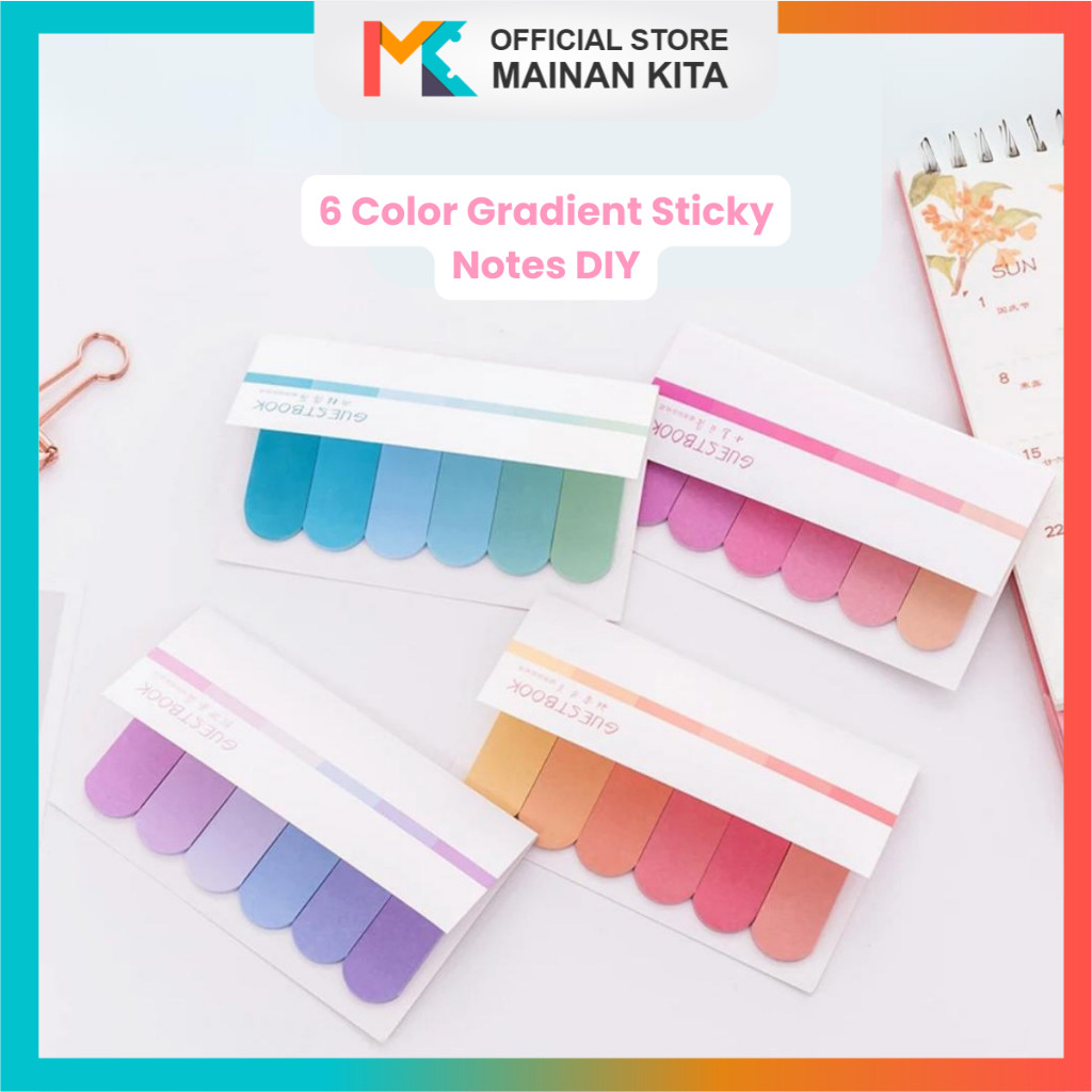 

MK617 Kawaii 6 sticky Memo Pad Rainbow Guest Book Stiker Indeks Gradien Untuk Catatan Belajar Siswa