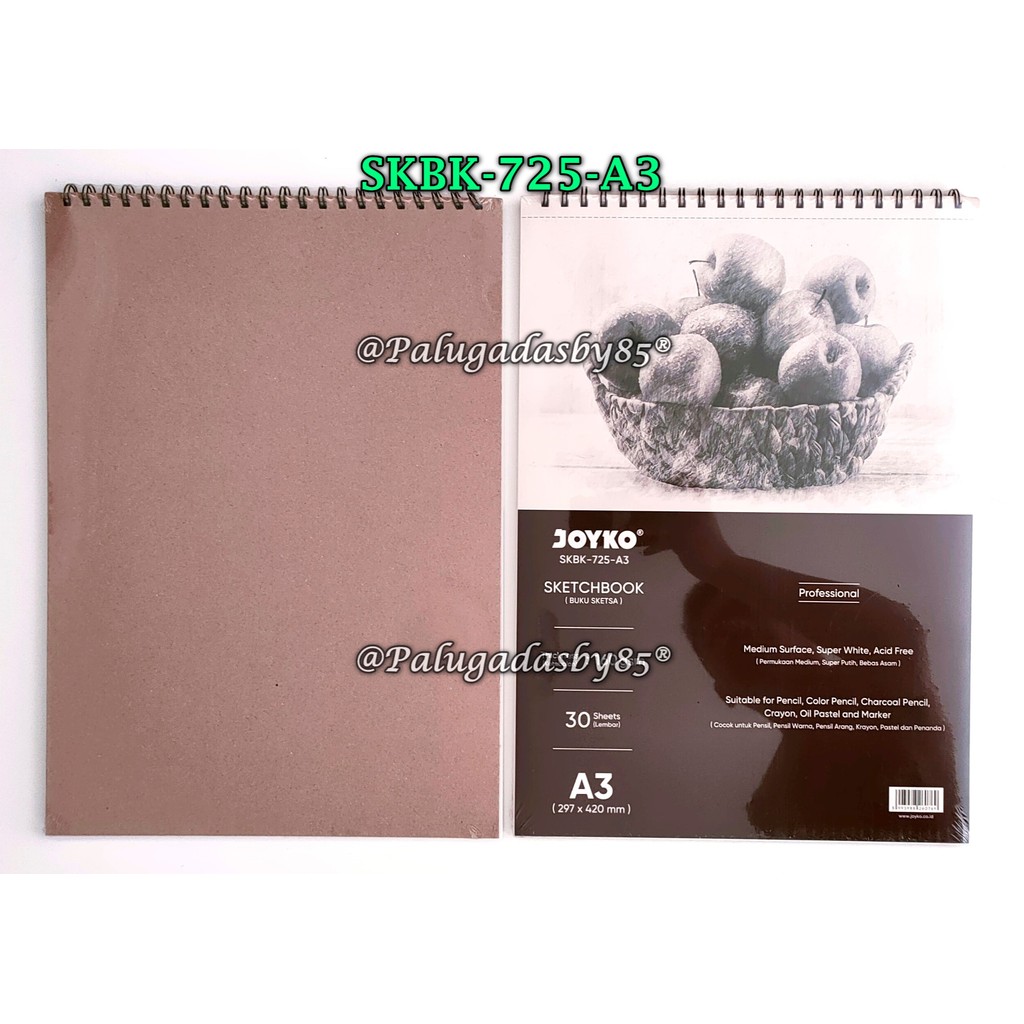 

(1 Biji) GROSIR Spiral Sketch Book JOYKO SKBK-725-A3 A3-30 160 Gsm / Buku Sketsa Gambar SKBK-725 A3