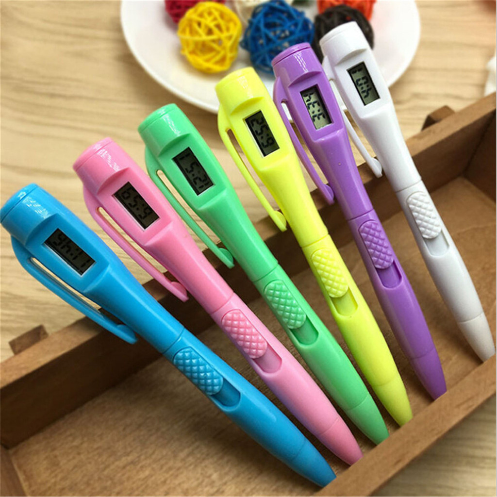 

6pcs/lot Special Purpose Ball Pen Electronic Watch Test Pen Electronics Clock Ballpoint Pen Student Servant Work In An Office