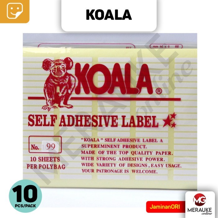 

Label Stiker KOALA Polos - No. 110 s/d 120