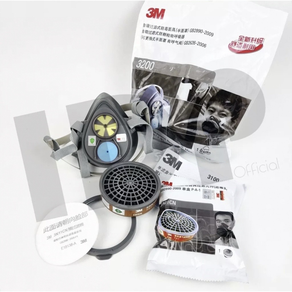 Masker 3M 3200 Respirator + Cartridge 3301CN + Filter 3N11CN
