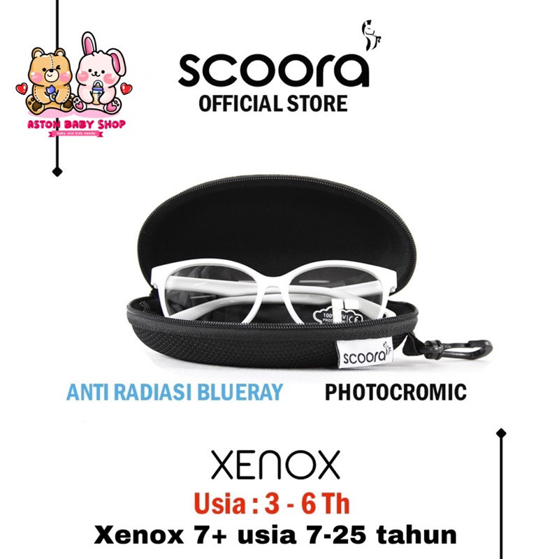 Scoora Xenox & Xenox 7+ Kacamata Anak Anti Radiasi & Photocromic Usia 0-25 Tahun