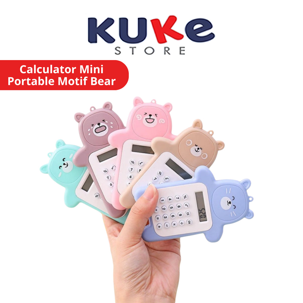 

Calculator Mini Portable Motif Bear / Kalkulator 8 Digit Alat Hitung Pejumlahan Pengurangan Perkalian Pembagian Bentuk Gambar Beruang Lucu Tombol Karet Perlengkapan ATK Anak TK SD SMP Sekolah Kantor Kado Hadiah Ulang Tahun Souvenir Tambah Kurang Kali Bagi
