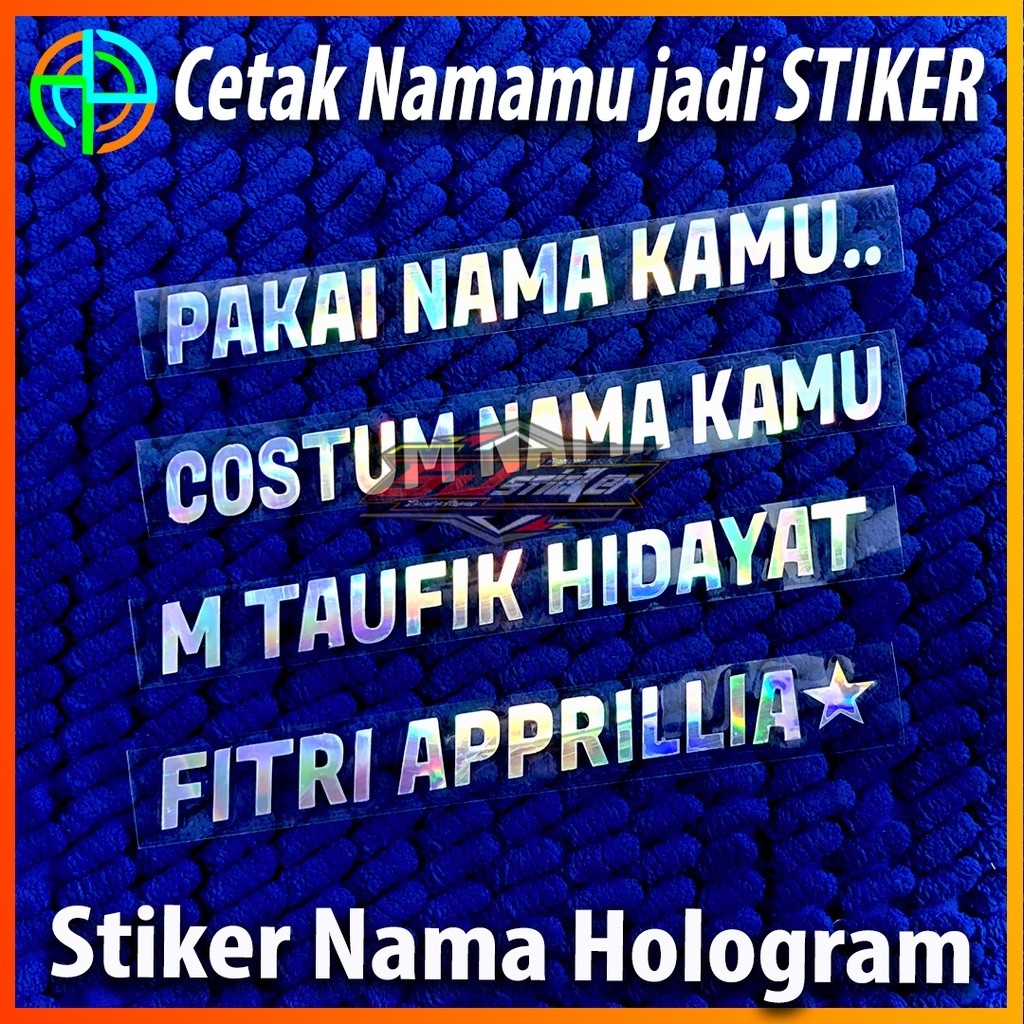 

(Dapat 3 lembar) Cetak Namamu Jadi Sticker Cutting Hologram Sticker Custom Nama Request Nama