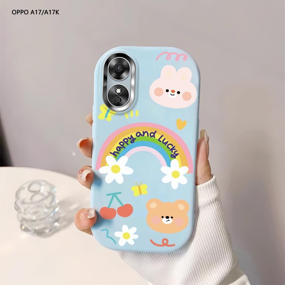 Softcase Untuk OPPO A17 A17S A96 A76 A16 A16S A54S A15 A15S Rainbow Back Cover Case Soft Original Li