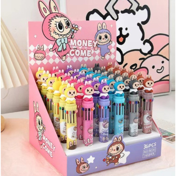 

HFM - Pulpen gel set 10 warna labubu sanrio Alat tulis motif lucu