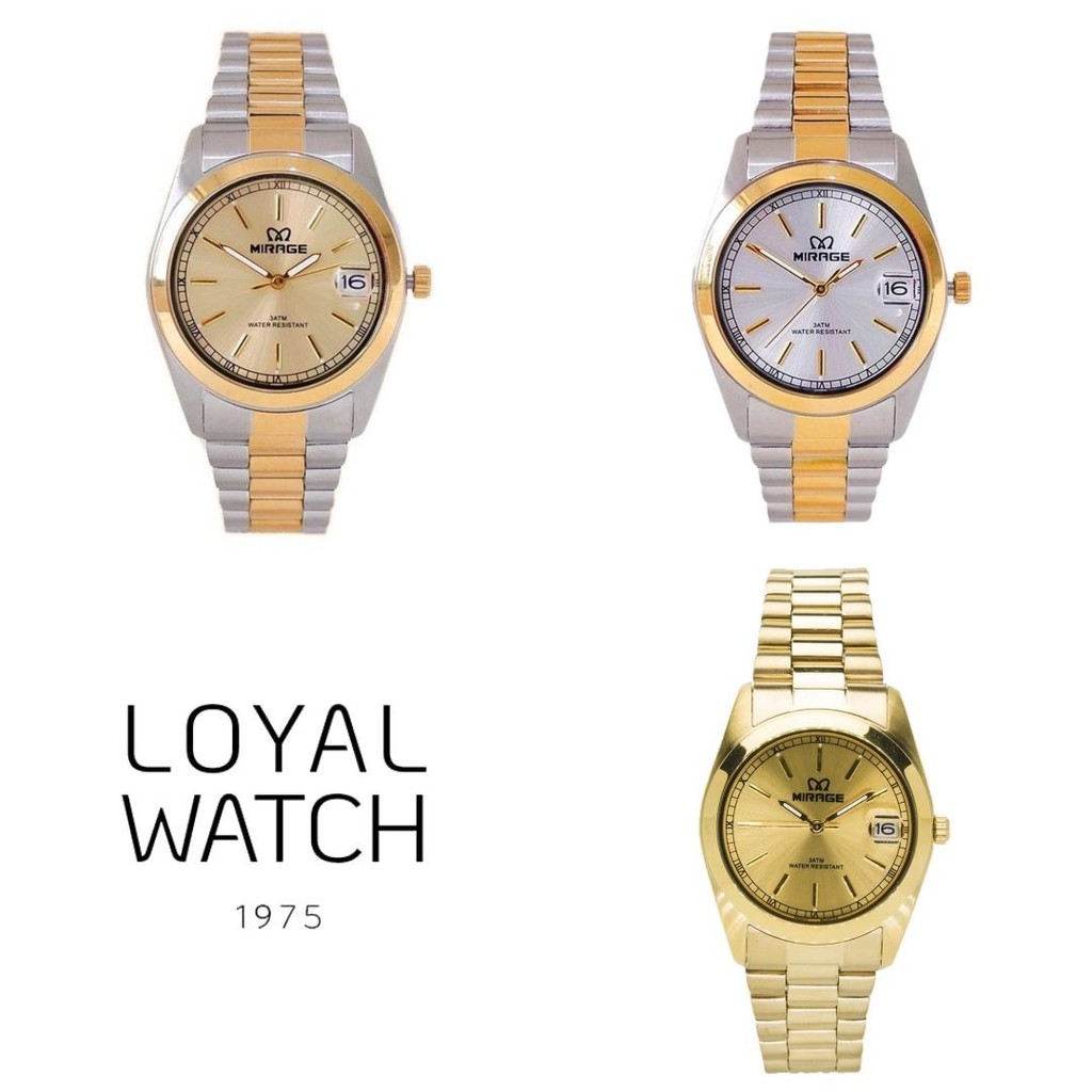 Jam Tangan Mirage Analog Pria RANTAI BULAT TS 195 Original Garansi Resmi