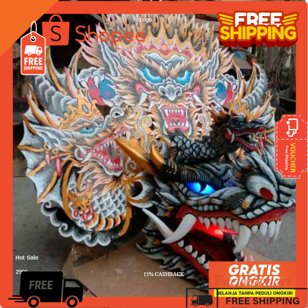 BARONGAN |Barongan Devil Kayu Bonus Kemul Panjang Mahkota Tinggal Pakai Ukuran Anak