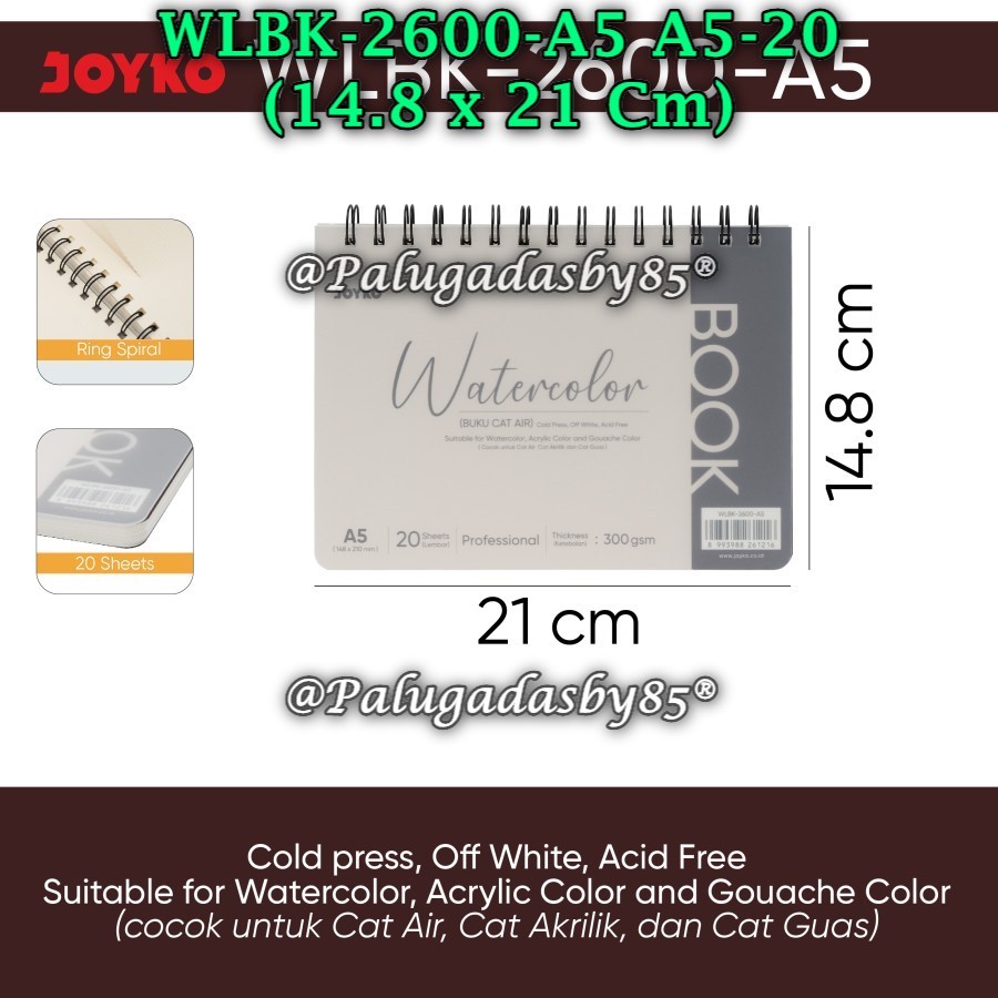 

(1 Biji) GROSIR Sketch Book JOYKO WLBK-2600-A5 300g / Watercolor Book Buku Cat Air Joyko WLBK-2600