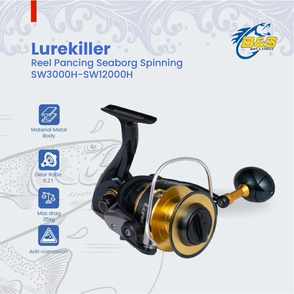 Reel Pancing LUREKILLER SEABORG Reel Spinning SW 3000H 4000H 5000H 6000H 10000H 12000H RP005