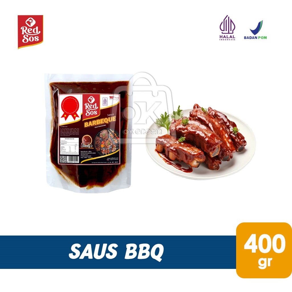 

Saus BBQ REDSOS Barbeque Barbekyu Sauce (Pouch 400g)