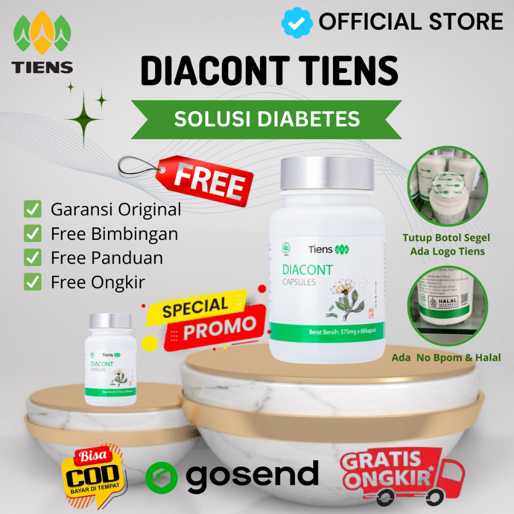 

Original !!! Diacont Tiens Penurun Gula Darah Diabetes Tinggi Alami Original 1 Botol 60 Kapsul Segel