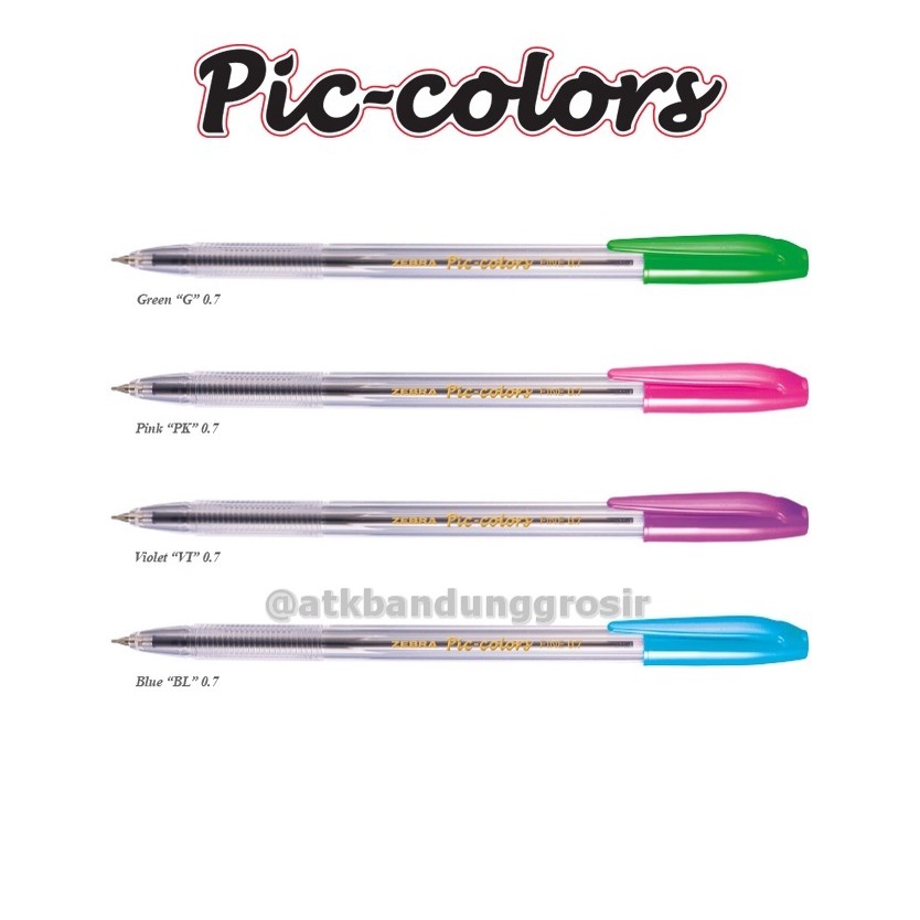 

Pulpen Semi Gel Zebra Pic Colors 0.7 mm Tinta hitam Tutup Barel Warna Warni - satuan- SHSNP
