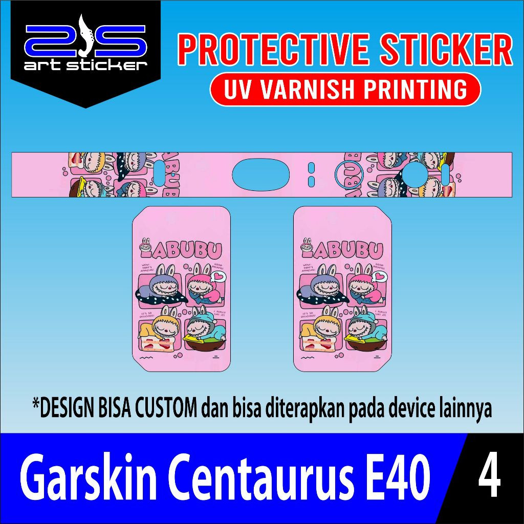 

DAPAT 2 PCS Stiker E40 Labubu UV Varnish Printing