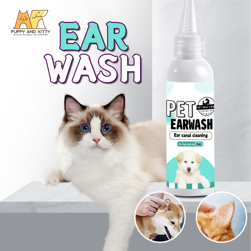 Penghilang Tungau Telinga Kucing / Cuci Telinga Hewan Peliharaan / Tetes Telinga Anjing Kucing 50ml 