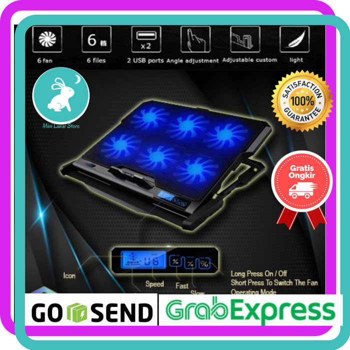 ICE COOREL Cooling Pad Laptop 6 Fan Alas Laptop