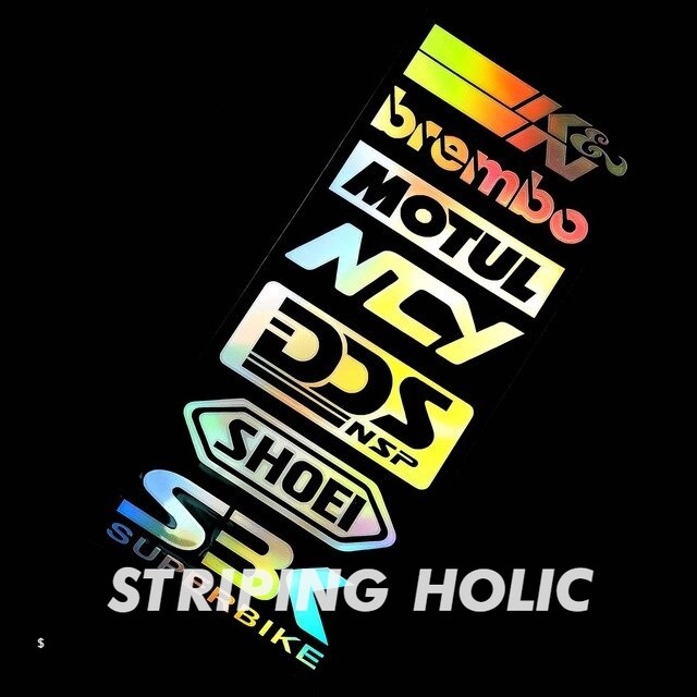 1SET STICKER HOLOGRAM, STICKER SPONSOR ROAD RACE, SUPER BIKE, RACING, TRAIL MOTOGP GSX NINJA R25 R15