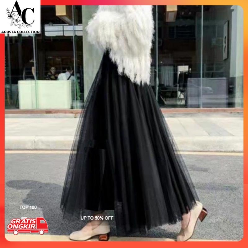 Rok Korea / (Bisa cod) Rok tutu panjang import / Rok panjang / Rok tutu belah 8