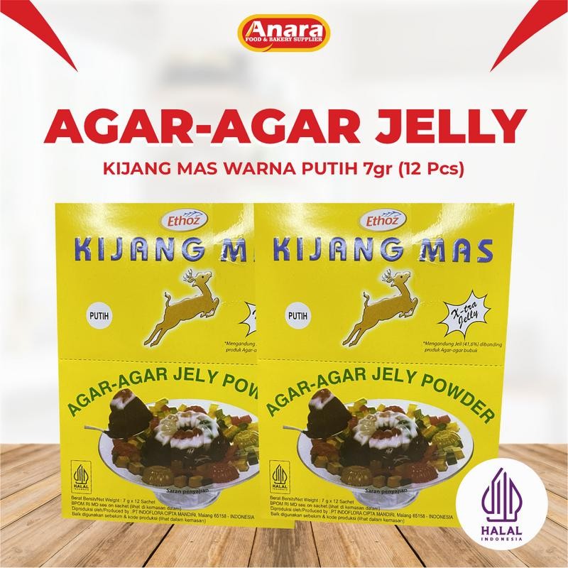 

Anara Agar Agar Jelly Kijang Mas Warna Putih - Food, Makanan Pudding Jeli Puding