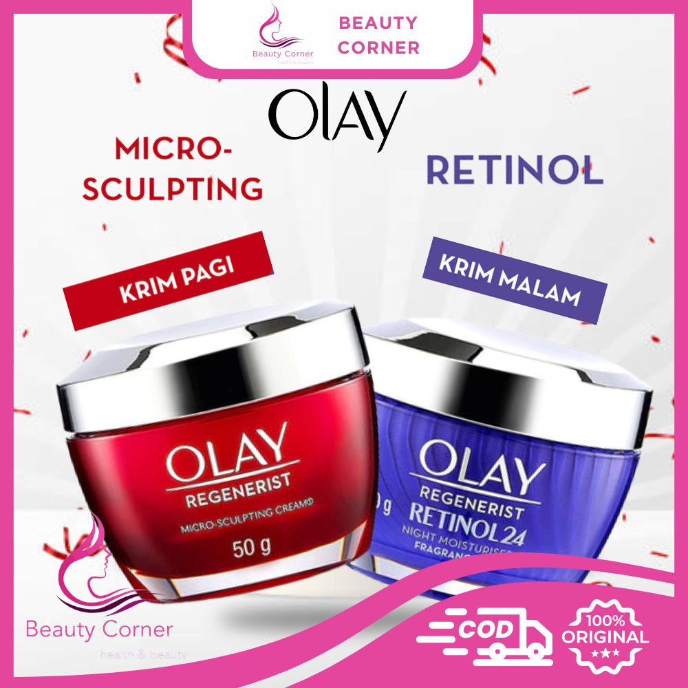 Olay Regenerist Micro -Sculpting Bundling Day Cream + Retinol 24 Night Cream 50gr - Skincare Anti-ag