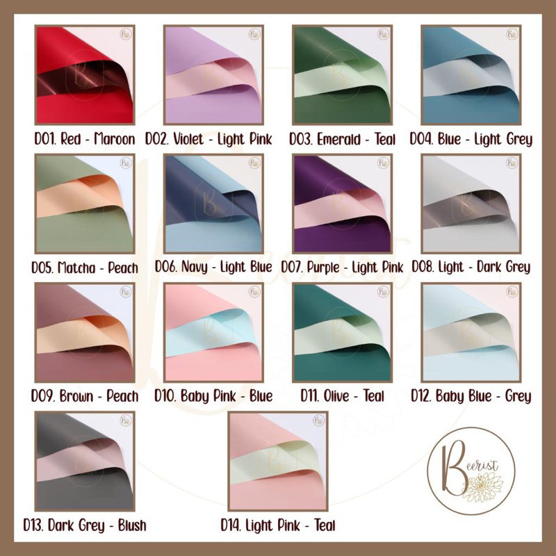 

[ 20 LEMBAR ] Kertas Bunga Cellophane Dua Warna Flower Wrapping Paper Bi Color 2 Warna Kertas Buket Bunga D Grosir