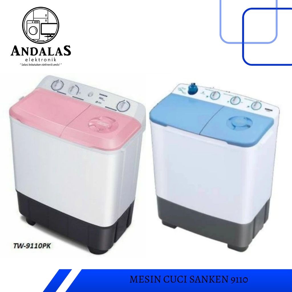 MESIN CUCI SANKEN TW 9110 MESIN CUCI 2 TABUNG 9 KG LOWWATT