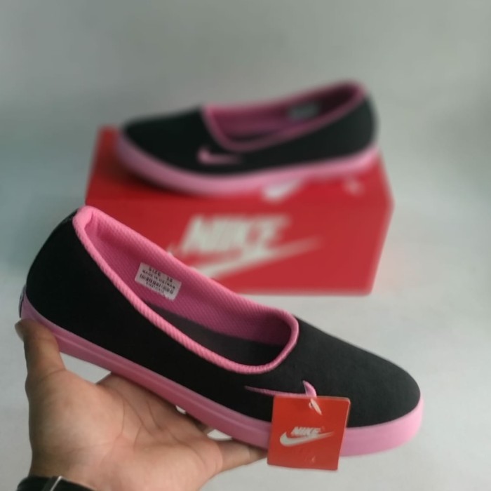 PROMO - SEPATU SLOP NIKE BALET, SEPATU SLOP WANITA, SEPATU SLOP MURAH - merah putih, 37