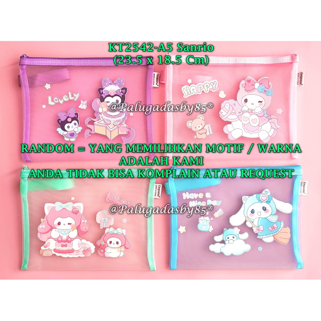 

(1 Biji) GROSIR Document Bag Sanrio KT2545-A5 Handle / Map Resleting / Document Bag GXIMP KT2545-A5