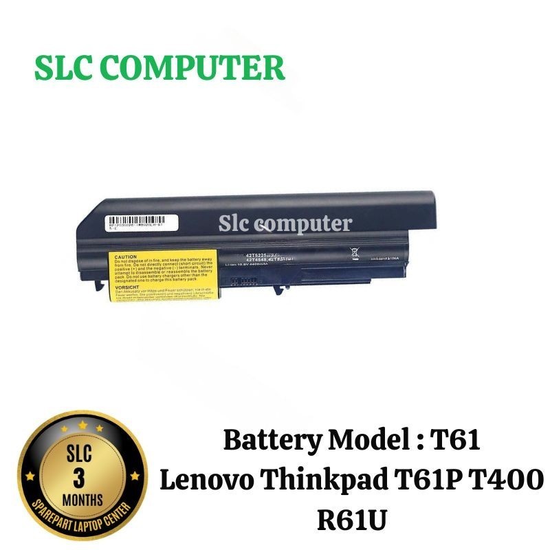 Baterai Lenovo ThinkPad T61 T400 R61i R400 R60 R61 T60 43R2499 part laptop