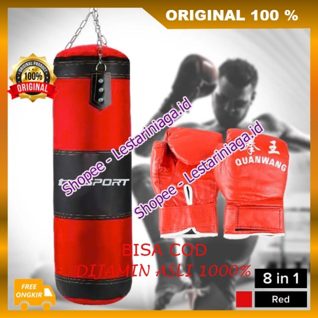 Samsak Tinju Gantung Olahraga Bela Diri Boxing Sandbag 100cm Sarung Samsak Tinju MMA ORIGINAL