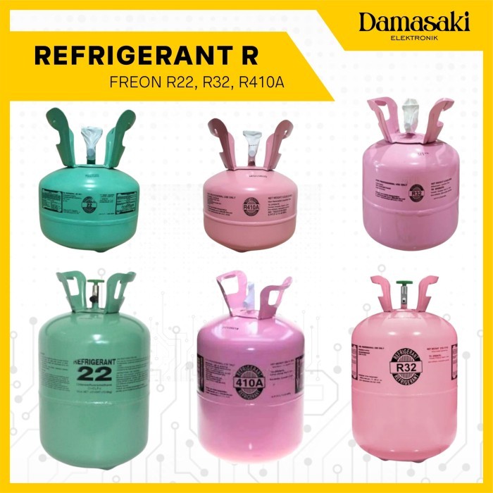 FREON AC KULKAS MOBIL R22 R410A R32 R407 R404 ISI ULANG REFILL JINCOOL REFIGERANT DAIKIN PURE