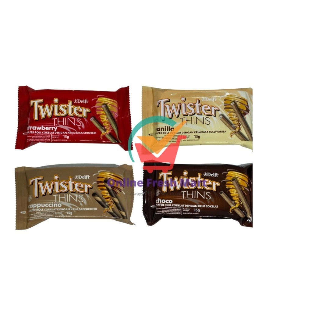 

Twister Thins Astor Stick Wafer Roll Coklat Strawberry Vanilla Capucinno 15g - Online Fresh Mart Denpasar