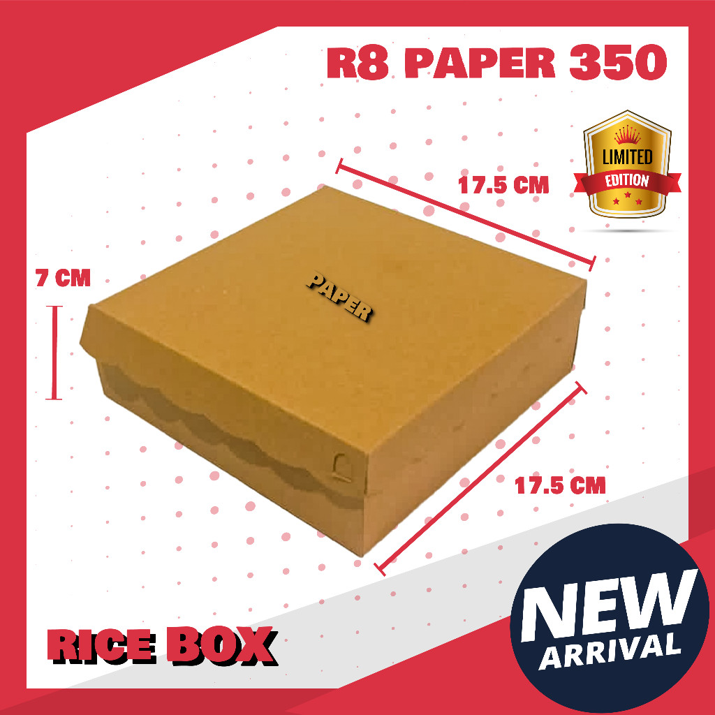 

KARDUS R8 bahan PAPER / PAKET GROSIR / DOS 18 / 330 GSM / DUS HAJATAN / BOX CATERING / KARDUS NASI VICTORY JPN