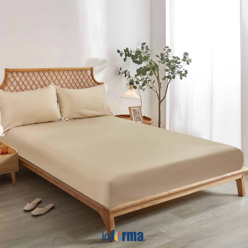 Informa Set Seprai Bamboo - Cokelat King Queen Single 200X200 180X200 160X200 120X200 Sprei Seprei S